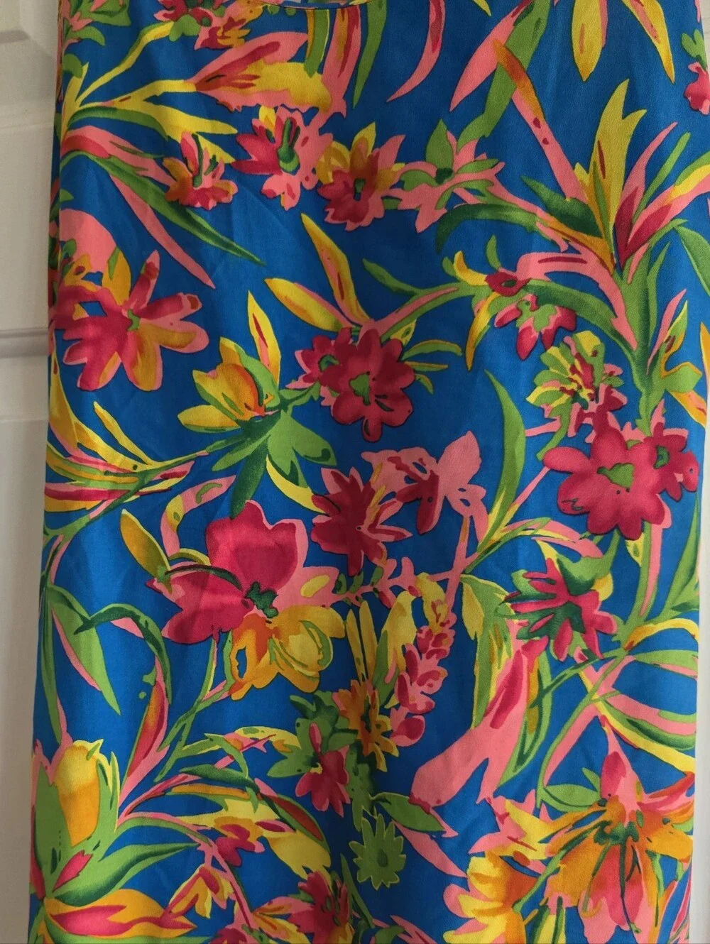 J. Crew Tropical Floral Halter Cami in Blue with Pink & Yellow